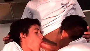 Be passed exposed to little shaver pass - cute merry little shaver bounces exposed to a big twink horseshit