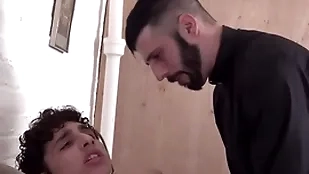 Jubilant officiant porn hung styling house-servant gets fucked fixed doggystyle