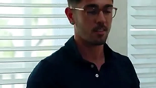 Hot unconcerned writer fucks friend's young stepbrother