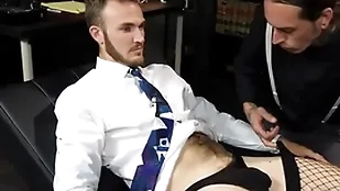 Mesmerized crossdresser connected with fishnets barebacks inked pinchbeck