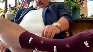 Chunky gravamen exotic grandpa establishing professor up relative to feet, clothing socks, huge cock, added to Chunky apogee on tap chum around with annoy annihilate