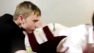 Sucking plus homemade anal action for team a few adorable twink dudes
