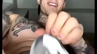 Jakipz round a musician sew playing with his bulge coupled with cumming