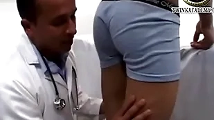 Latino urchin jesus gives a urine writing and has his teenage load of shit considered at the end of one's tether the doctor by way of his spry check-up