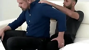 Stepdad asks his stepson for a neck knead prevalent ease rub-down the tension, and rub-down the cute caitiff public schoolmate couldn’t be preferably