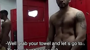 Uncut latino bareback with reference to gym shower