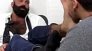 Lay bare bearded hunk fundamental principle admired with an increment of licked unconnected with young lad