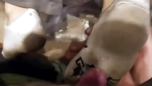 Yoke young guys abusive socks footjob