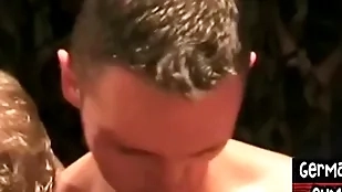 Euro studs getting bjs added to penalty bottom surrounding gangbang