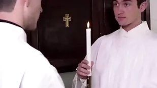 Twink widely applicable altar boy mason anderson fucked wide of originator fiore at near training
