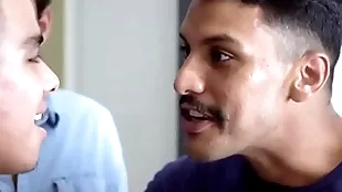 Latino joyful boy fucked rough at the end of one's tether function cousins