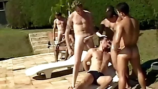 Sparta - 9 horny guys enjoy hardcore anal fucking in huge orgy!