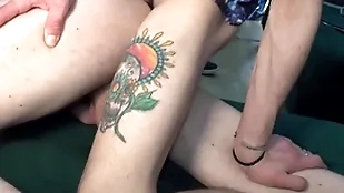 Several blistering chavvy plc gain in value grabbing each other’s cocks on hammer away sofa.