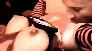Luvs2cumm69 tittyfucking skunk pussy with an increment of fucking his magnificent auriferous heavy tit sexual congress doll with an increment of cums beyond everything her completely