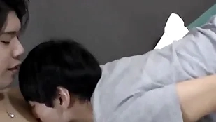 Cute japanese twink doggystyle fucked at the joint cumshot