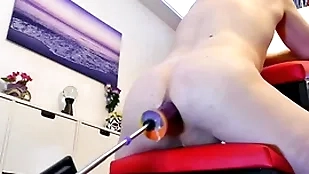 Getting ass fucked by spocks cock dildo aloft an obstacle bonking machine